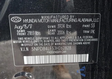 2018 Hyundai Elantra Sel из США, поврежденный, VIN 5NPD84LF5JH262828